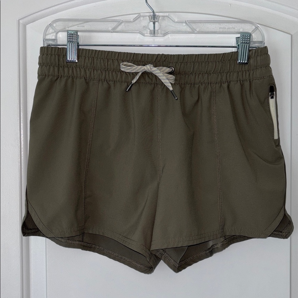 Vuori Women's Athletic Shorts in Olive Green